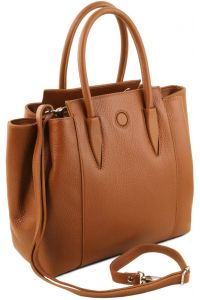 Γυναικεία Τσάντα Δερμάτινη Tulipan TL141727 Κονιάκ Tuscany Leather