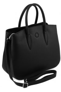 Γυναικεία Τσάντα Δερμάτινη Camelia Μαύρο Tuscany Leather