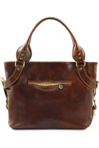 Γυναικεία Τσάντα Δερμάτινη Ilenia Μελί Tuscany Leather