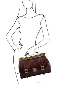 Ιατρική Τσάντα Δερμάτινη Mona Lisa Καφέ σκούρο Tuscany Leather