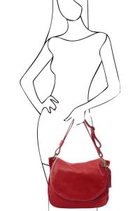 Γυναικεία Τσάντα Δερμάτινη TL141110 Κόκκινο Tuscany Leather
