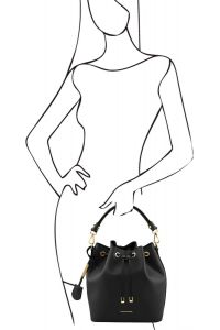 Γυναικεία Τσάντα Δερμάτινη Vittoria Μαύρο Tuscany Leather