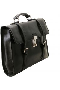 Ανδρική Επαγγελματική Τσάντα Δερμάτινη Viareggio Καφέ σκούρο Tuscany Leather
