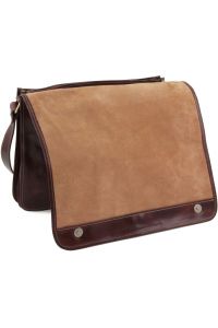 Ανδρική Τσάντα Δερμάτινη Messenger Double Μαύρο Tuscany Leather