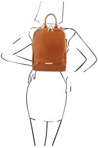 Γυναικεία Τσάντα Πλάτης Δερμάτινη TL141376 Κονιάκ Tuscany Leather