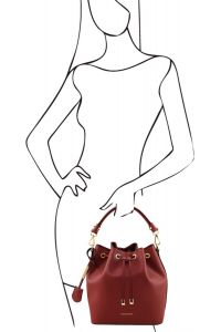 Γυναικεία Τσάντα Δερμάτινη Vittoria Κόκκινο Tuscany Leather