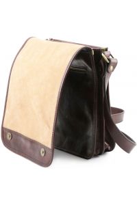 Ανδρικό Τσαντάκι Δερμάτινο Messenger TL141255 Μαύρο Tuscany Leather