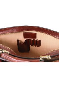 Επαγγελματική Τσάντα Δερμάτινη Venezia Μελί Tuscany Leather