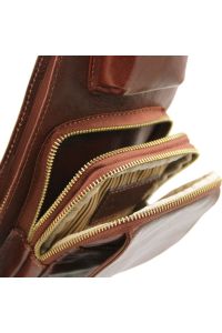Ανδρικό Τσαντάκι Πλάτης Δερμάτινο TL141352 Μελί Tuscany Leather