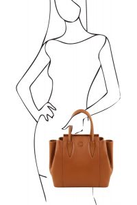 Γυναικεία Τσάντα Δερμάτινη Tulipan TL141727 Κονιάκ Tuscany Leather