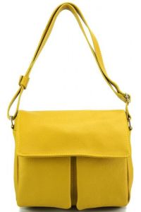 Δερμάτινη Τσάντα Ώμου Argelia Firenze Leather 2087 Κίτρινο