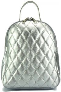 Γυναικείο Δερμάτινο Backpack Basilia Firenze Leather 6149 Ασημί