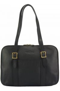 Δερμάτινη Τσάντα Ώμου Tote Iéna Firenze Leather 7555 Μαύρο