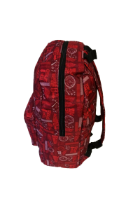 Τσάντα Πλάτης Πολυεστέρα Geometric 30x15x39cm Κόκκινο