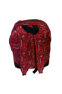 Τσάντα Πλάτης Πολυεστέρα Geometric 30x15x39cm Κόκκινο