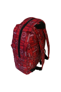 Τσάντα Πλάτης Πολυεστέρα Geometric 30x15x39cm Κόκκινο