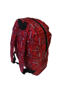 Τσάντα Πλάτης Πολυεστέρα Geometric 30x15x39cm Κόκκινο