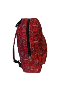 Τσάντα Πλάτης Πολυεστέρα Geometric 30x15x39cm Κόκκινο