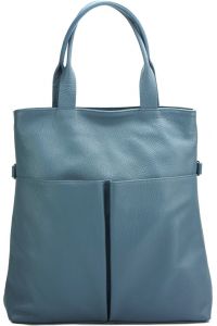 Δερμάτινη Τσάντα Ώμου Maddalena Firenze Leather 9149 Μπλε Ανοιχτό