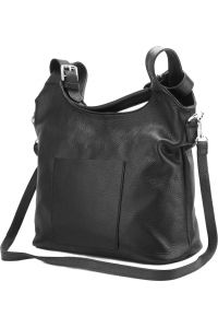 Δερμάτινη Τσάντα Ώμου Silvia Firenze Leather 9199 Μαύρο