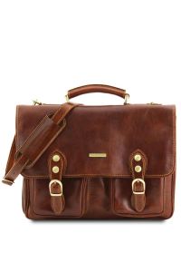 Επαγγελματική Τσάντα Δερμάτινη Modena S TL141134 Καφέ Tuscany Leather