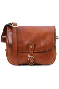 Γυναικεία Τσάντα Ώμου Δερμάτινη Alessia Tuscany Leather TL142020 Μελί