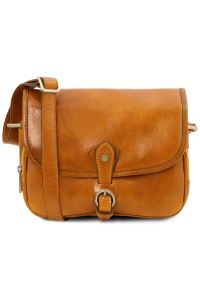 Γυναικεία Τσάντα Ώμου Δερμάτινη Alessia Tuscany Leather TL142020 Κίτρινο