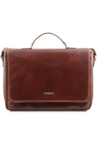 Τσάντα Laptop Δερμάτινη Padova 15.6 ίντσες Tuscany Leather TL140891 Καφέ