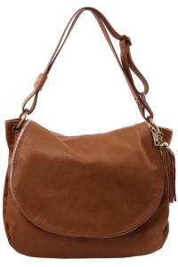 Γυναικεία Τσάντα Δερμάτινη Tuscany Leather TL141110 Κανελί
