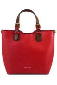 Γυναικεία Τσάντα Δερμάτινη Tuscany Leather TL141696 Κόκκινο lipstick