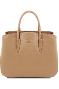Γυναικεία Τσάντα Δερμάτινη Camelia Tuscany Leather TL141728 Σαμπανιζέ