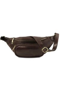 Ανδρικό Τσαντάκι Μέσης Δερμάτινο Tuscany Leather TL141797 Καφέ σκούρο