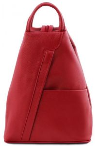 Γυναικείο Τσαντάκι Δερμάτινο Shanghai Tuscany Leather TL141881 Κόκκινο lipstick