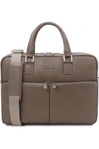 Τσάντα Laptop Δερμάτινη Treviso 17 ίντσες Tuscany Leather TL141986 Σταχτί σκούρο