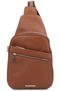 Ανδρικό Τσαντάκι Δερμάτινο Albert Tuscany Leather TL142022 Κονιάκ