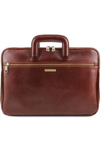 Επαγγελματική Τσάντα Δερμάτινη Caserta Tuscany Leather TL142070 Καφέ