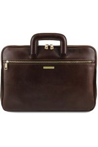 Επαγγελματική Τσάντα Δερμάτινη Caserta Tuscany Leather TL142070 Καφέ σκούρο