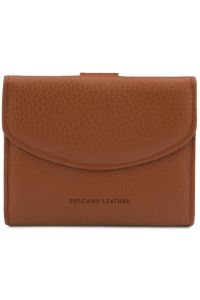 Γυναικείο Πορτοφόλι Δερμάτινο Calliope Tuscany Leather TL142058 Κονιάκ