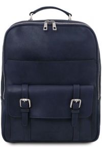 Αντρική Τσάντα Πλάτης Δερμάτινη Nagoya 13 ίντσες Tuscany Leather TL142137 Μπλε σκούρο