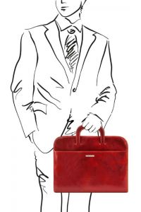 Επαγγελματική Τσάντα Δερμάτινη Sorrento Tuscany Leather TL141022 Κόκκινο