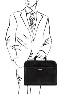 Επαγγελματική Τσάντα Δερμάτινη Sorrento Tuscany Leather TL141022 Μαύρο