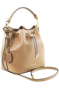 Γυναικεία Τσάντα Δερμάτινη Vittoria Tuscany Leather TL141531 Σαμπανιζέ