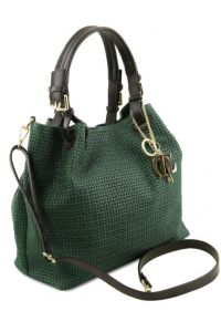 Γυναικεία τσάντα δερμάτινη Tuscany Leather TL141573 Κυπαρισσί