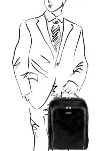 Ανδρική Τσάντα Πλάτης Δερμάτινη Bangkok 13.3 ίντσες Tuscany Leather TL141793 Μαύρο