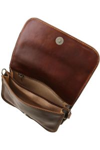 Γυναικείο Τσαντάκι Ώμου Δερμάτινο Tuscany Leather TL141713 Καφέ