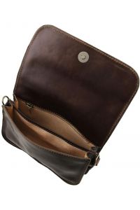 Γυναικείο Τσαντάκι Ώμου Δερμάτινο Tuscany Leather TL141713 Καφέ σκούρο