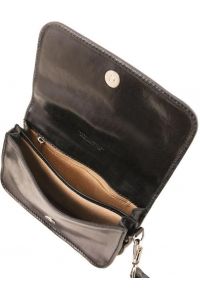 Γυναικείο Τσαντάκι Ώμου Δερμάτινο Tuscany Leather TL141713 Μαύρο