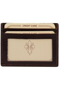 Δερμάτινη θήκη για Επαγγελματικές / Πιστωτικές κάρτες Tuscany Leather TL140805 Καφέ σκούρο