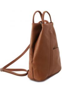 Γυναικείο Τσαντάκι Δερμάτινο Shanghai Tuscany Leather TL141881 Κονιάκ