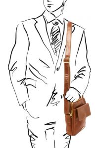 Ανδρικό Τσαντάκι Δερμάτινο Larry Tuscany Leather TL141915 Μελί